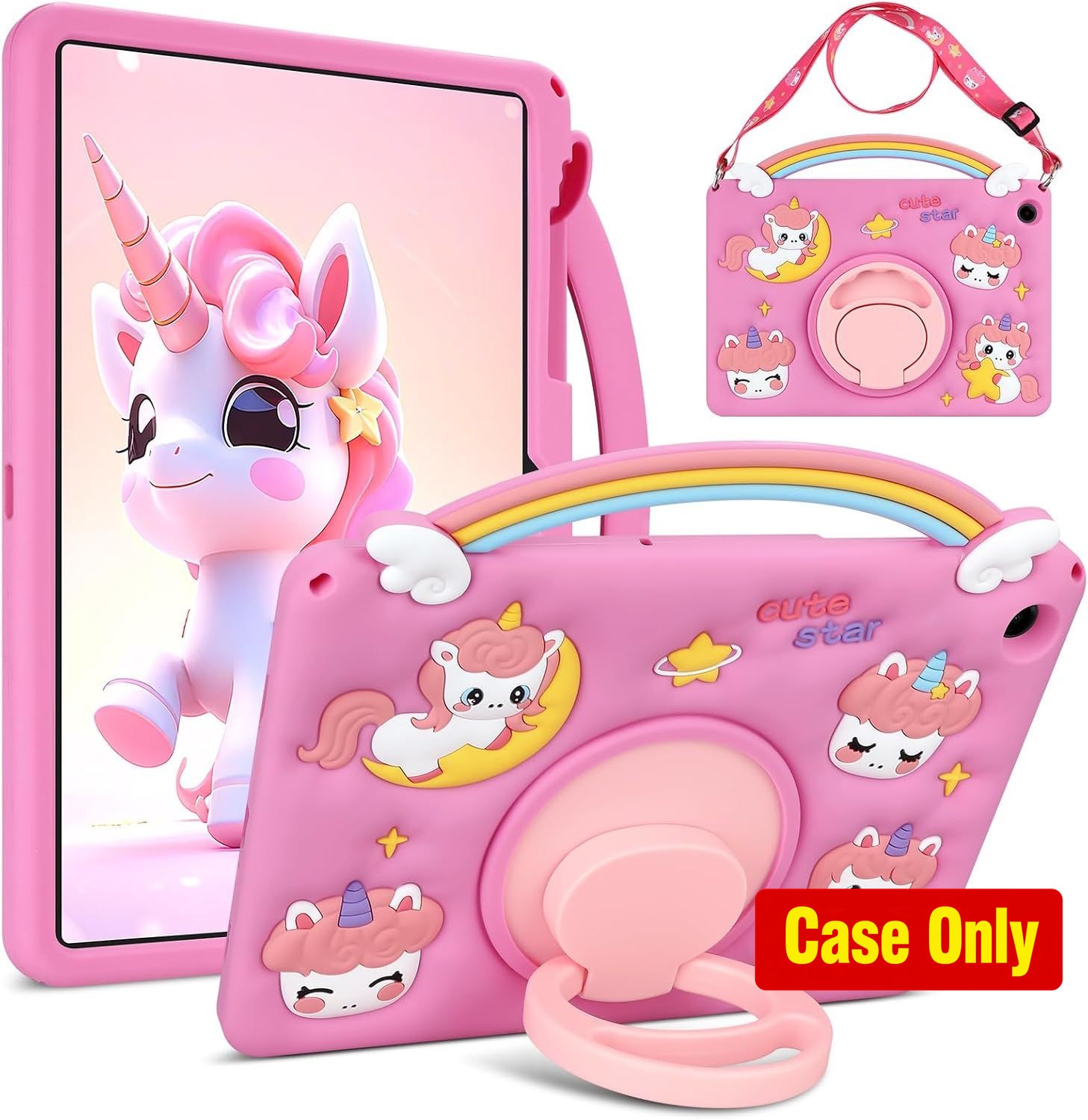 Soft Silicone Case for Samsung Galaxy Tab A11 Plus 2025, 360° Stand, Kids Cover