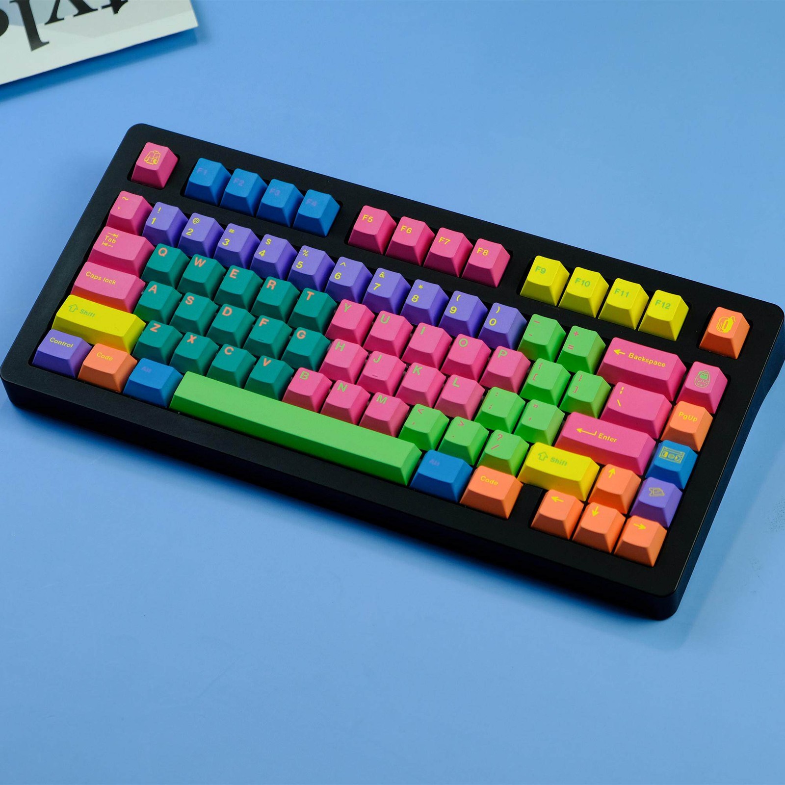 Colorful Windbreaker Theme Cherry Profile Dye Subs PBT Keycap Set 129 Keys/set