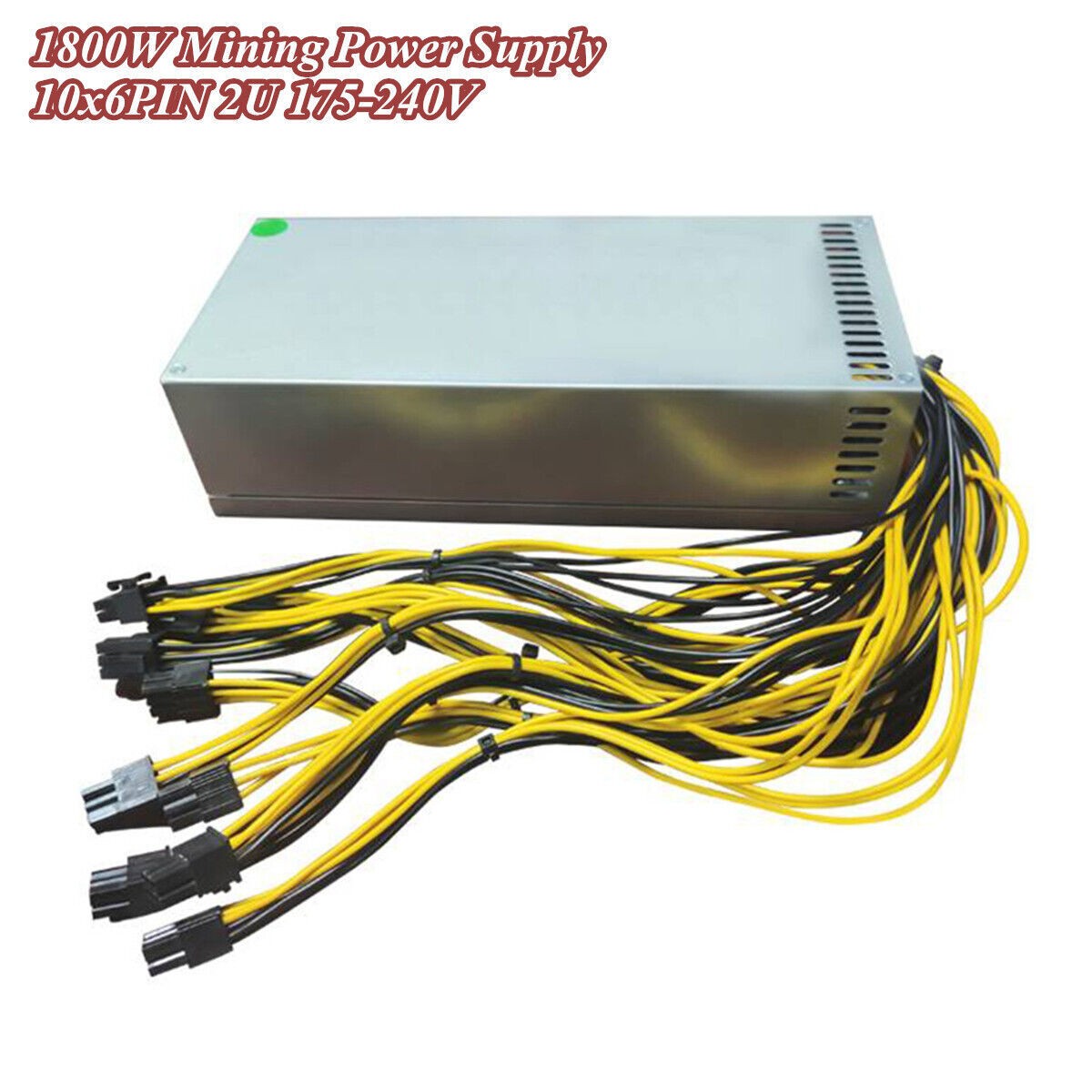 10x6Pin Interface 2U 1800W 175-240V   PSU Mining Power Supply