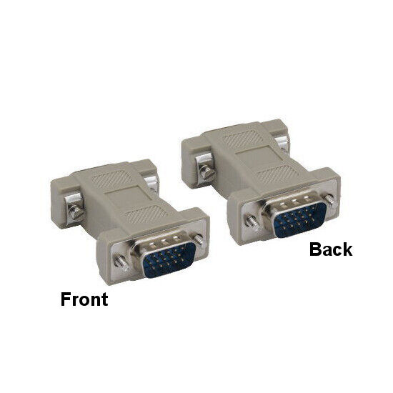 [10X] HD15 Male to Male Gender Changer Adapter VGA 15 Pin Shielded Molded Video