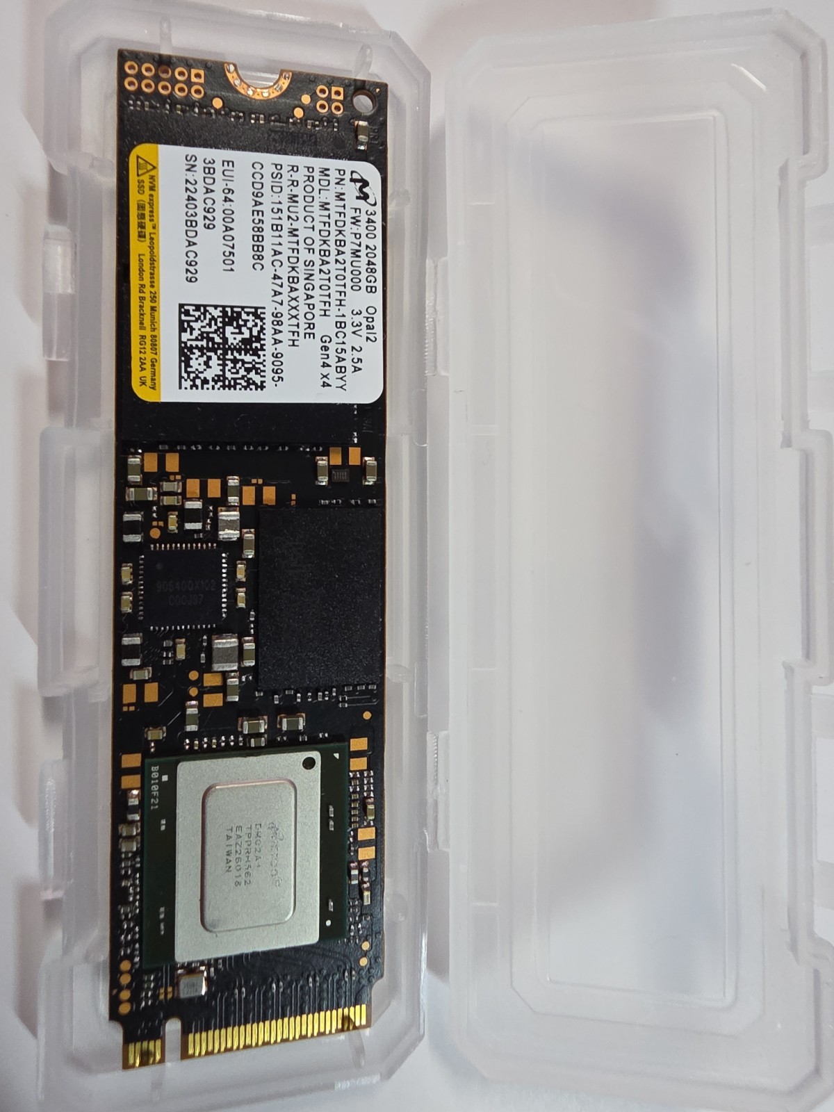 Micron 3400 2TB NVMe M.2 PCIe 4.0 Solid State Drive SSD MTFDKBA2T0TFH