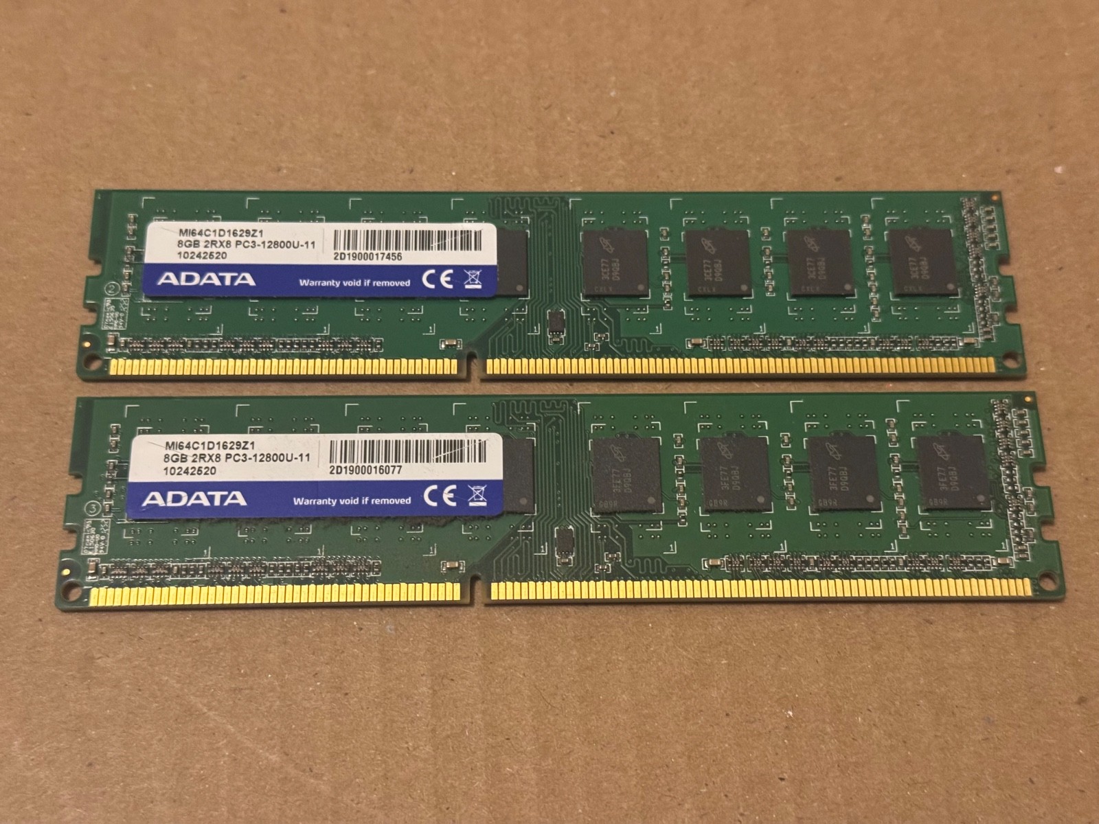 ADATA 16GB (2x8GB) DDR3 PC3 1600MHz Desktop RAM Memory | MI64C1D1629Z1 | Tested