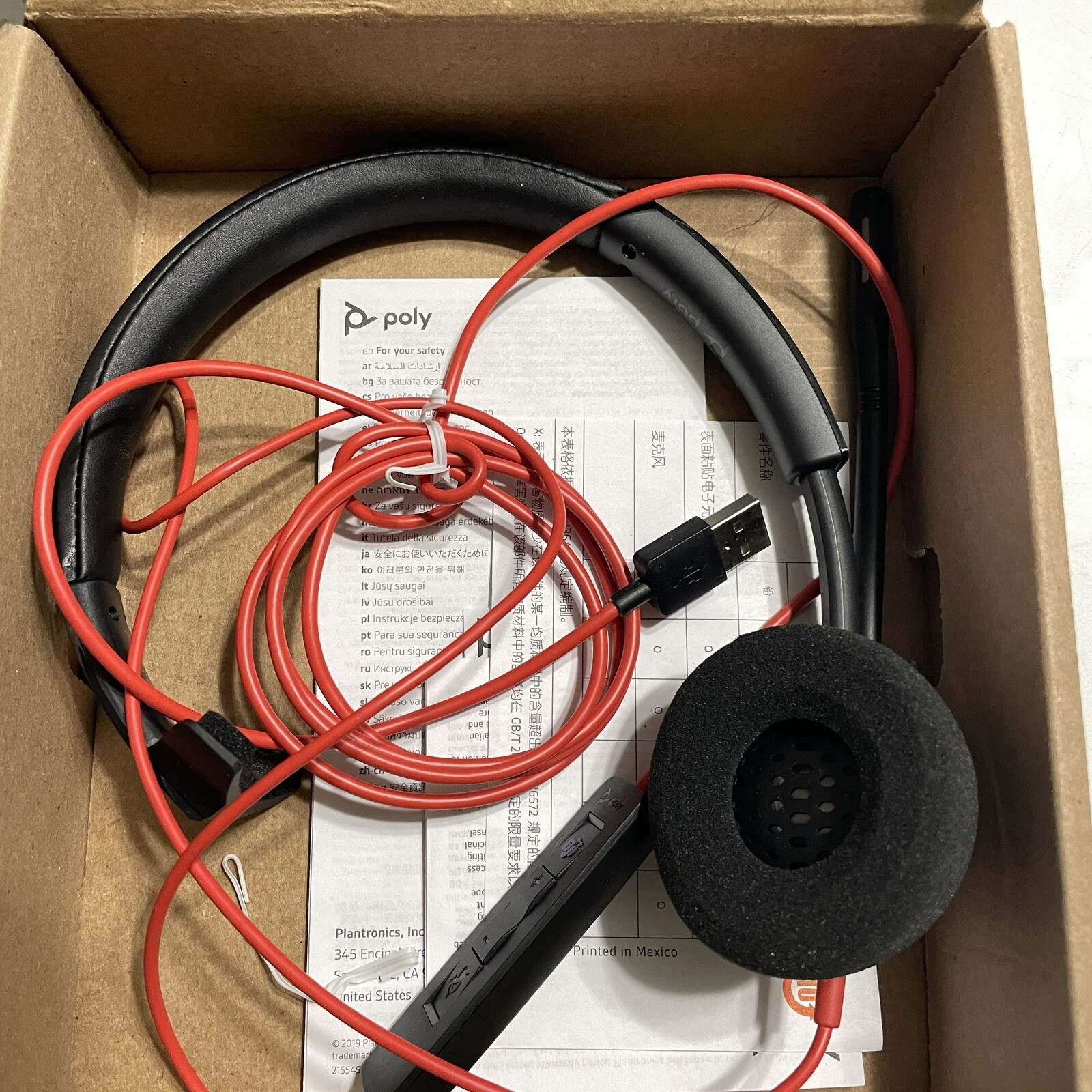 Plantronics Blackwire 3310 USB-C Wired Headset BW3310 for Microsoft Teams NIB