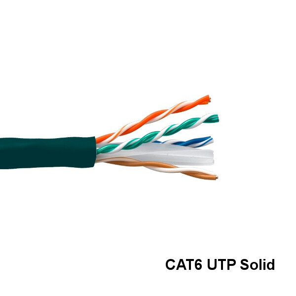 KNTK Green 1000ft Cat6 UTP Solid Ethernet Bulk Cable 23AWG 550MHz Network RJ45