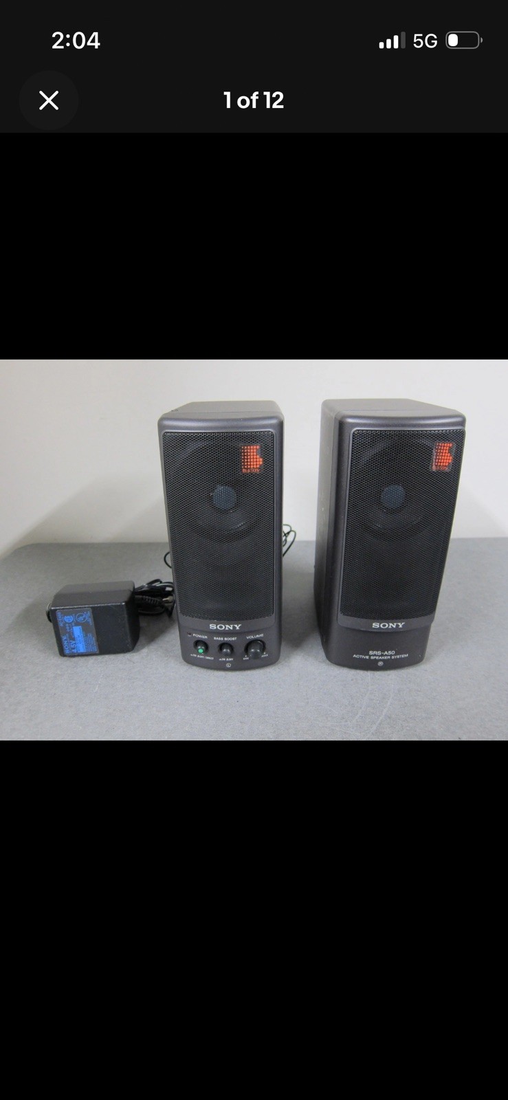 Sony SRS-A50 Classic Compact Multimedia Active Speakers for PC/Computer Vintage