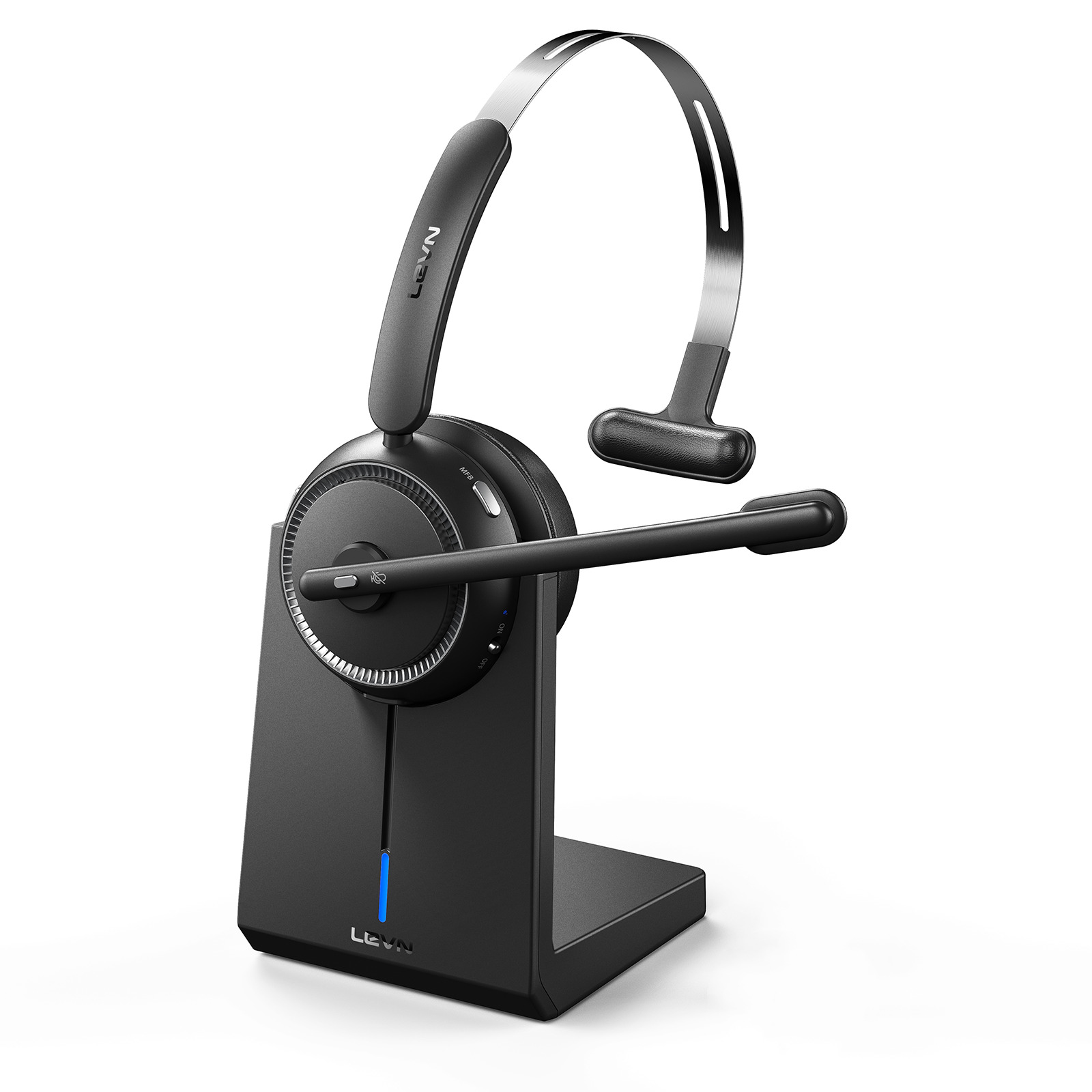 LEVN Wireless Headset For Work Bluetooth Headset With Noise Canceling Microphone
