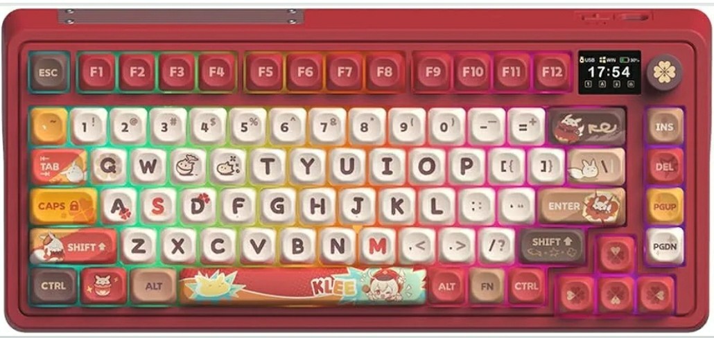 HOYOVERSE Genshin Impact Fleeing Sunlight Klee Mechanical Keyboard - Glacier...