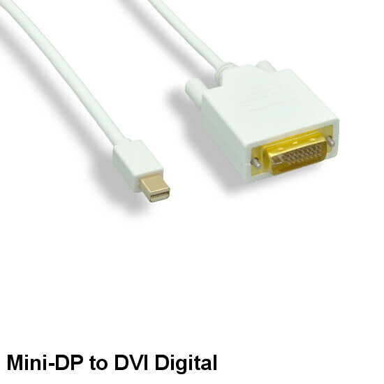 KNTK 6ft Mini DisplayPort to DVI Digital Cable 32AWG HDTV MiniDP to DVID Cord
