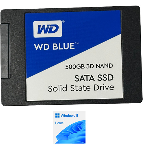 WD Blue 500GB 3D NAND SSD with Windows 11 Home for Dell Lenovo ASUS IBM Acer HP
