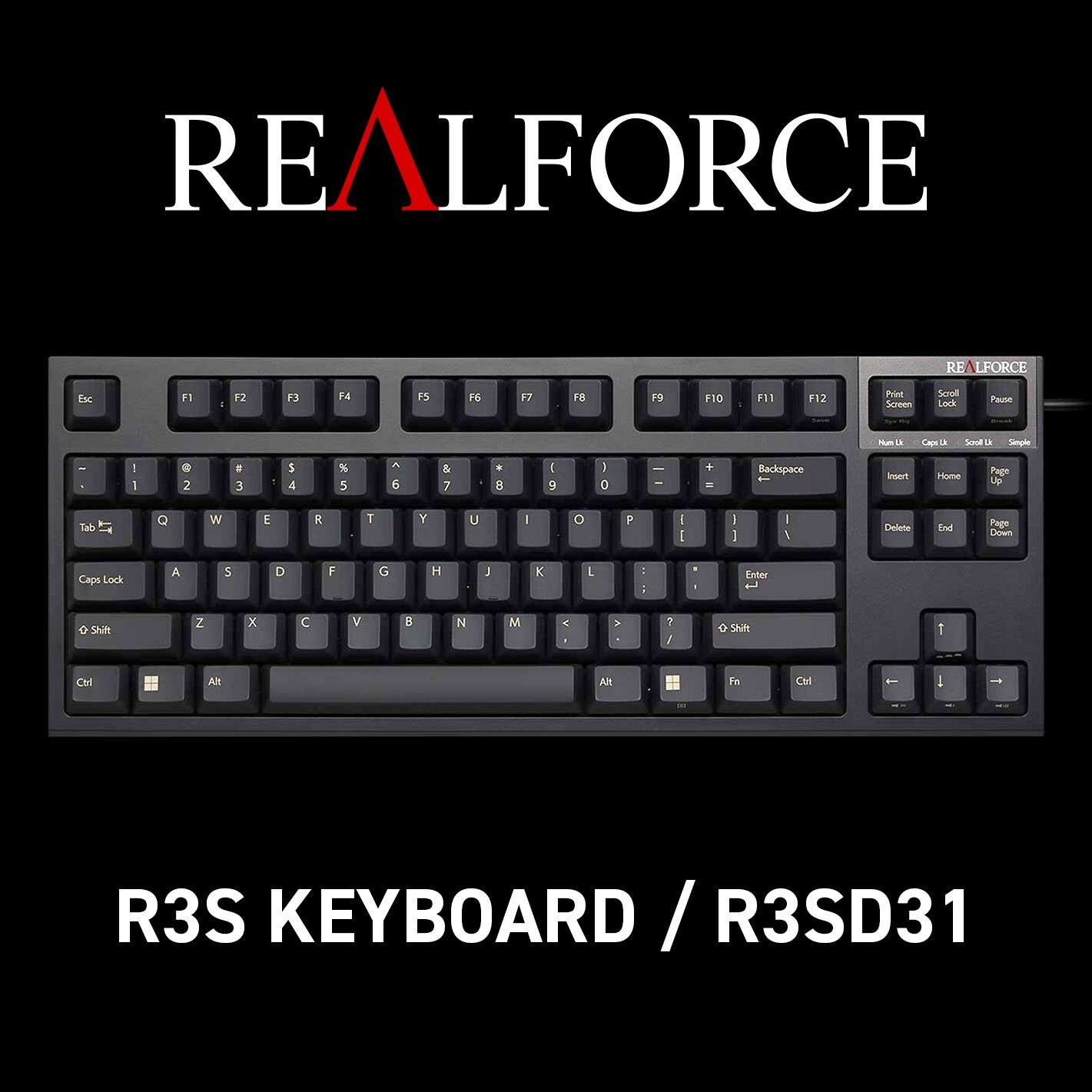 Topre REALFORCE R3S Keyboard R3SD31 USB US ANSI 45g Black