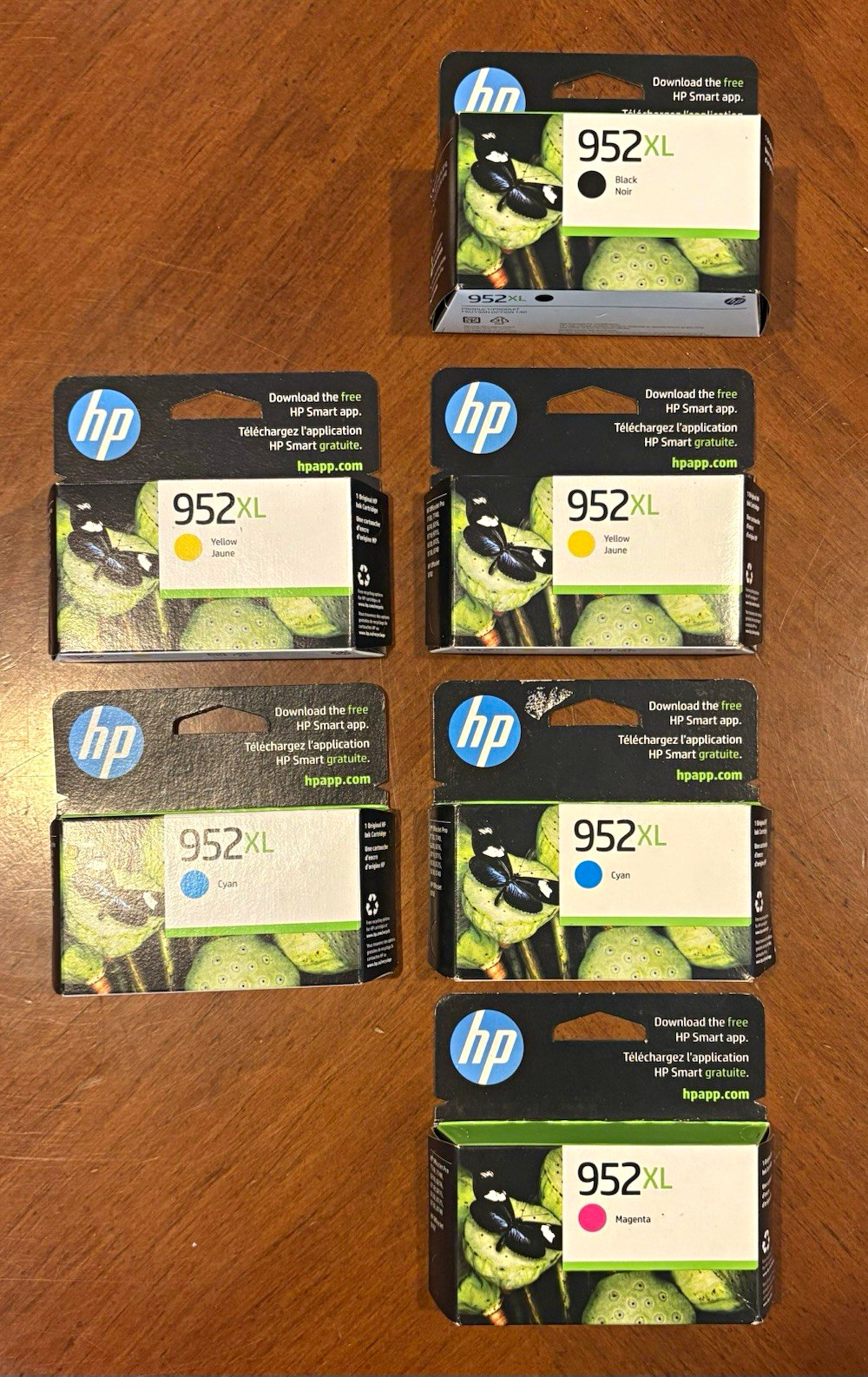 HP 952XL Genuine/Original Inkjet Ink Cartridges Set Black Cyan Magenta Yellow