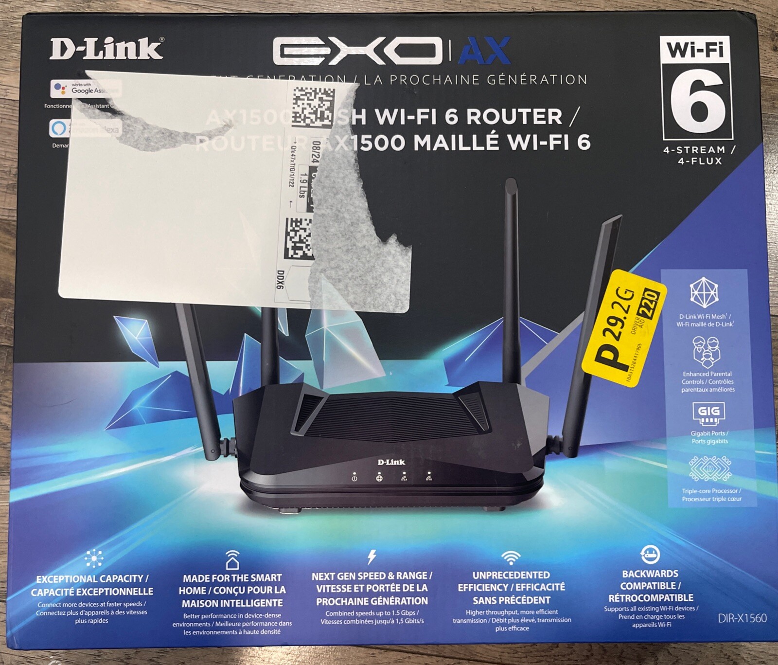 D-LINK EXO AX1500 WiFi 6 Gigabit Mesh Router DIR-X1560