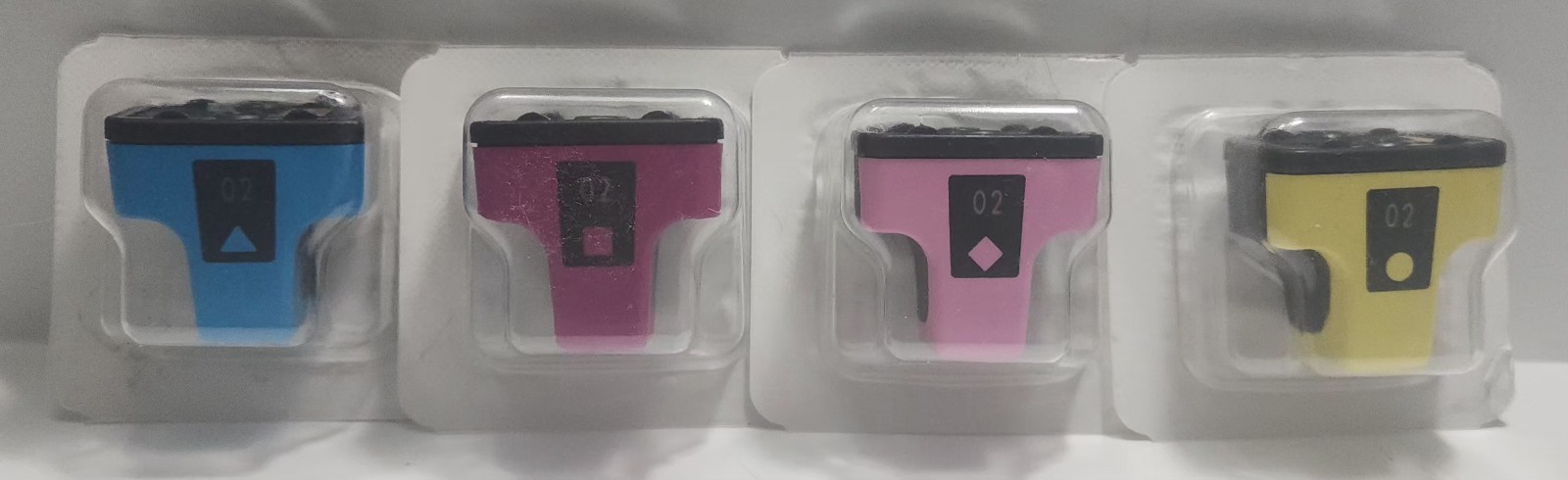 Genuine HP 02 Ink Cartridges Lot of 4 Light Cyan Magenta Pink Yellow NIP