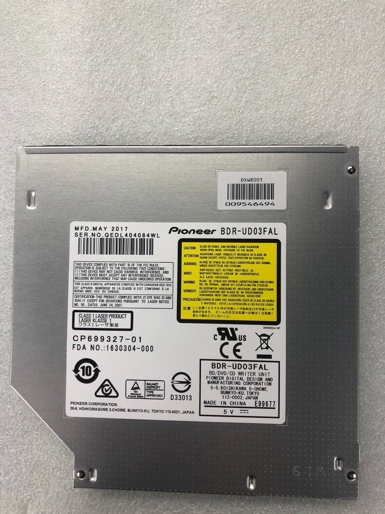 BDR-UD03FAL Internal Bluray Burner 9.5mm SATA Laptop Drive BDXL 100GB DVD Writer