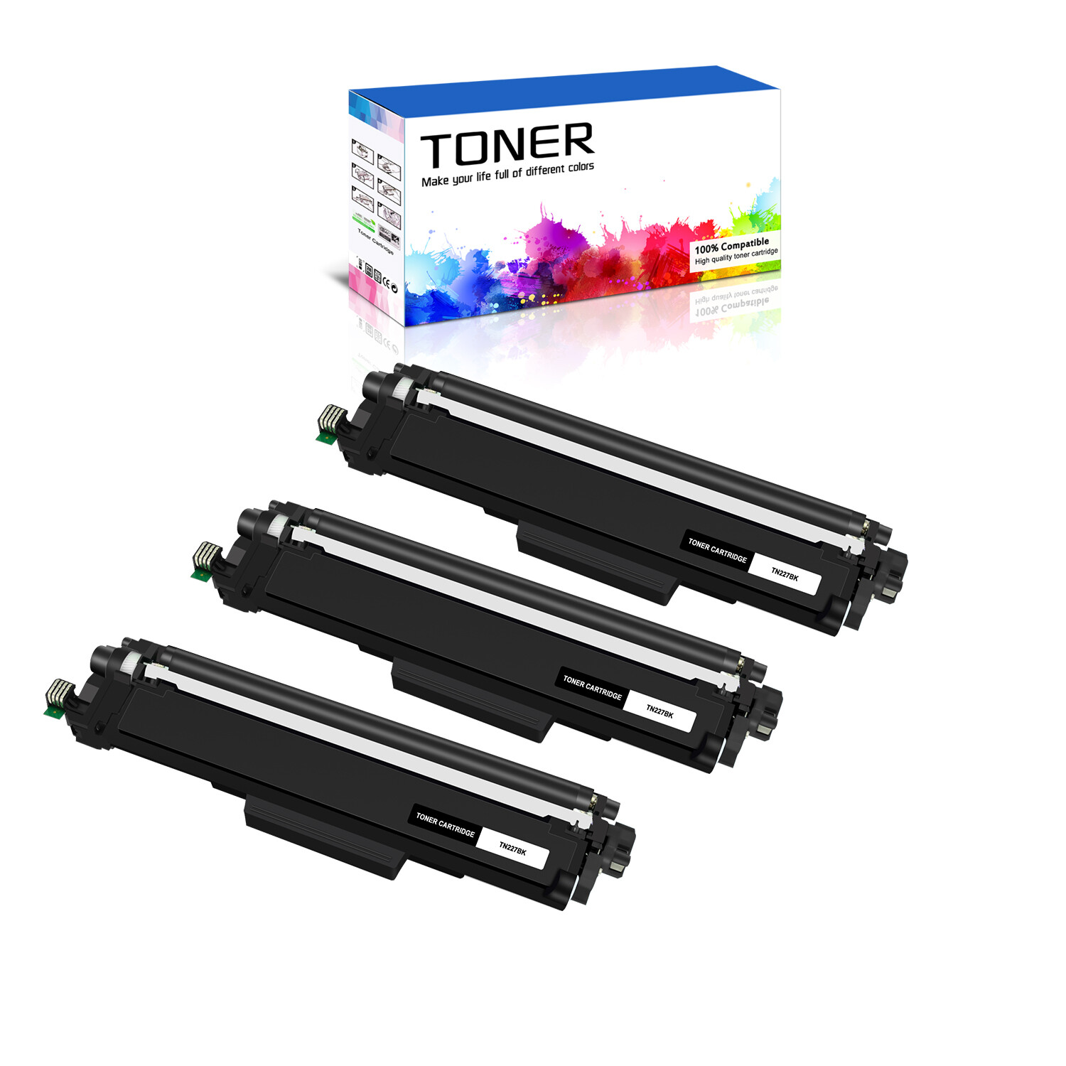3PK TN227BK Toner For Brother HL-L3290CDW MFC-L3710CW MFC-L3750CDW MFC-L3770CDW 