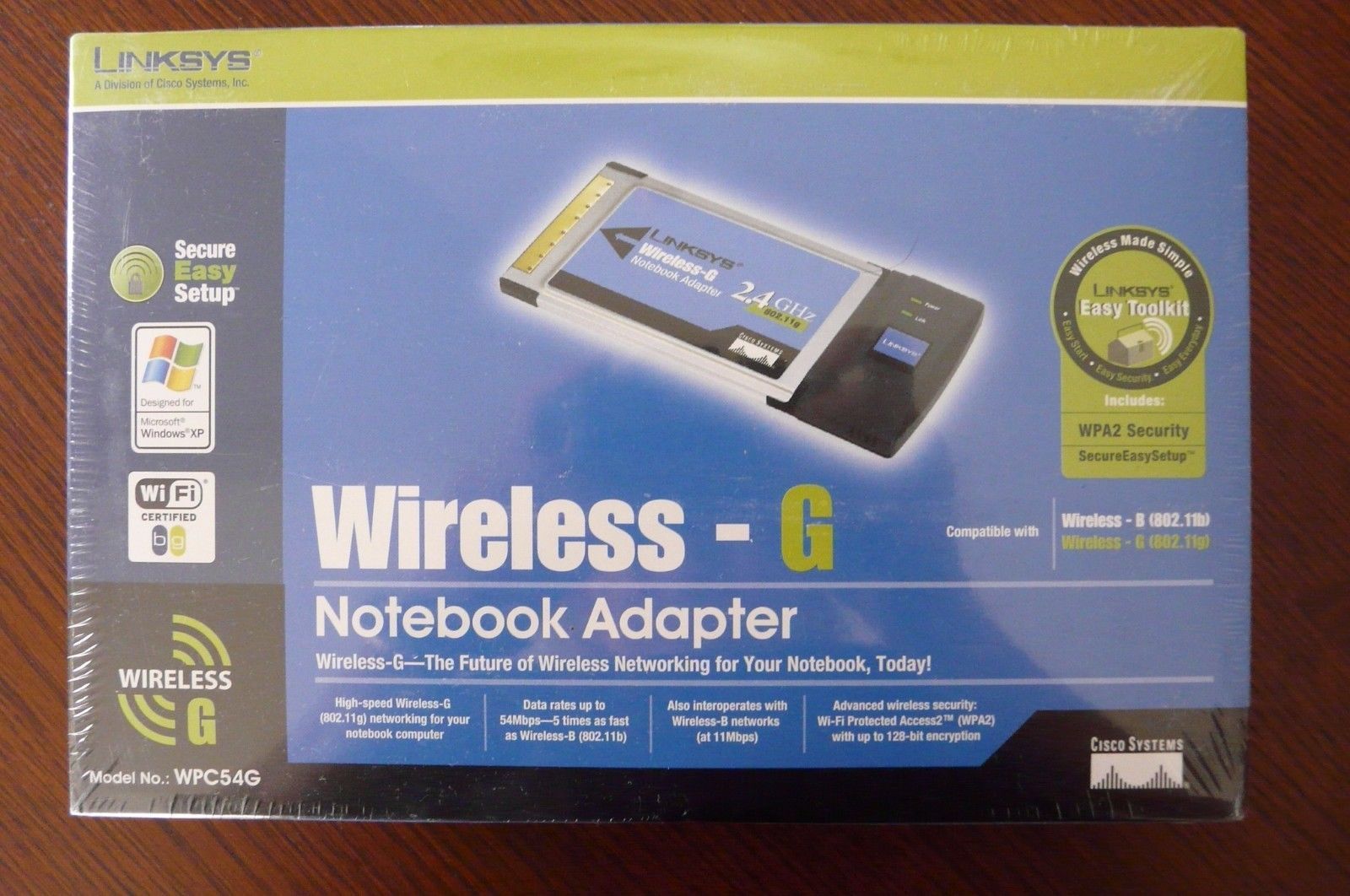 Cisco Linksys WPC54G WirelessG Notebook Adapter CardBus Adaptor Card Lap G1N