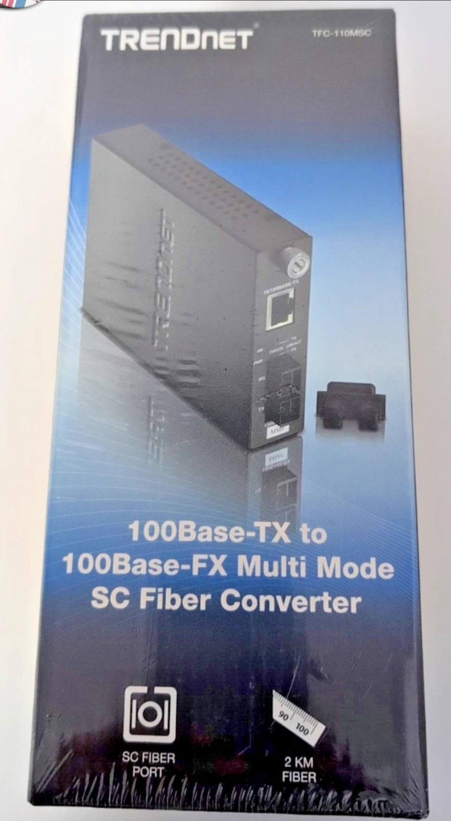 Trendnet 100Base-TX to 100Base-FX Multi Mode SC Fiber Converter TFC-110MSC New