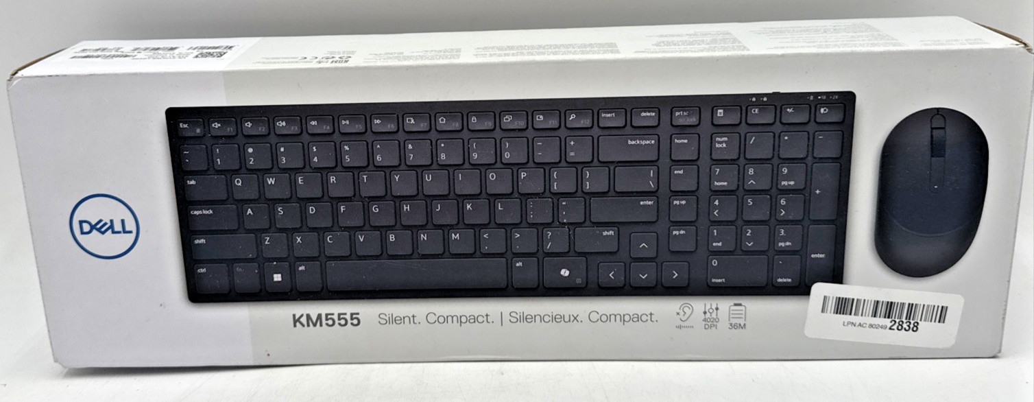 Dell KM555-BLK-US KM555 Keyboard & Mouse - Wireless - Bluetooth/RF