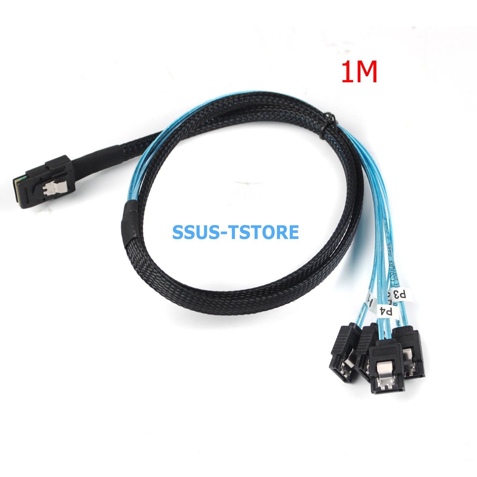 Mini SAS Cable Mini-SAS (SFF-8087) to 4x SATA Forward Breakout Internal HBA RAID