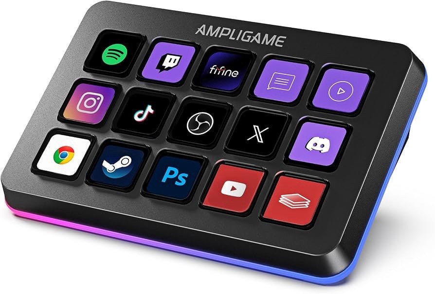 FIFINE AmpliGame D6 Stream Controller Programmable Macro Keys RGB USB (Unit Only