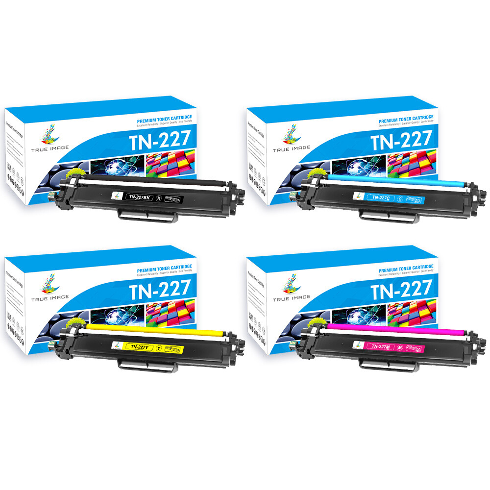 4PK TN227 BCMY Toner Compatible With Brother HL-L3210CW MFC-L3730CDN W/Chip