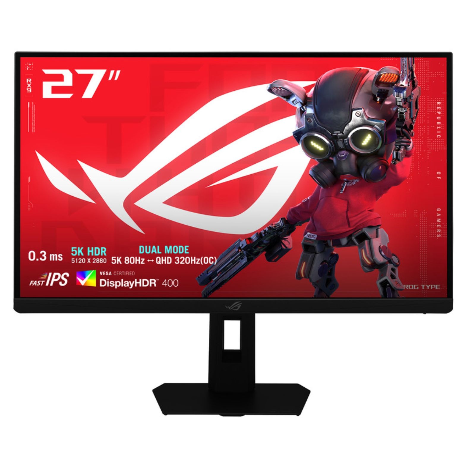 ASUS ROG Strix 5K IPS Gaming Monitor 80Hz, FreeSync Premium & G-Sync Aura Sync