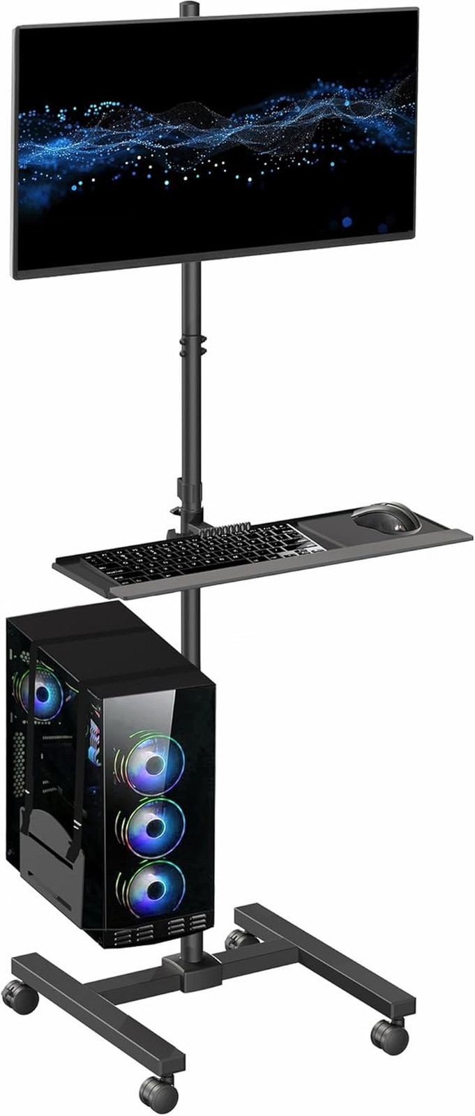 VIVO Mobile Computer Cart with Monitor Mount for up to 32” Screens Rolling PC D