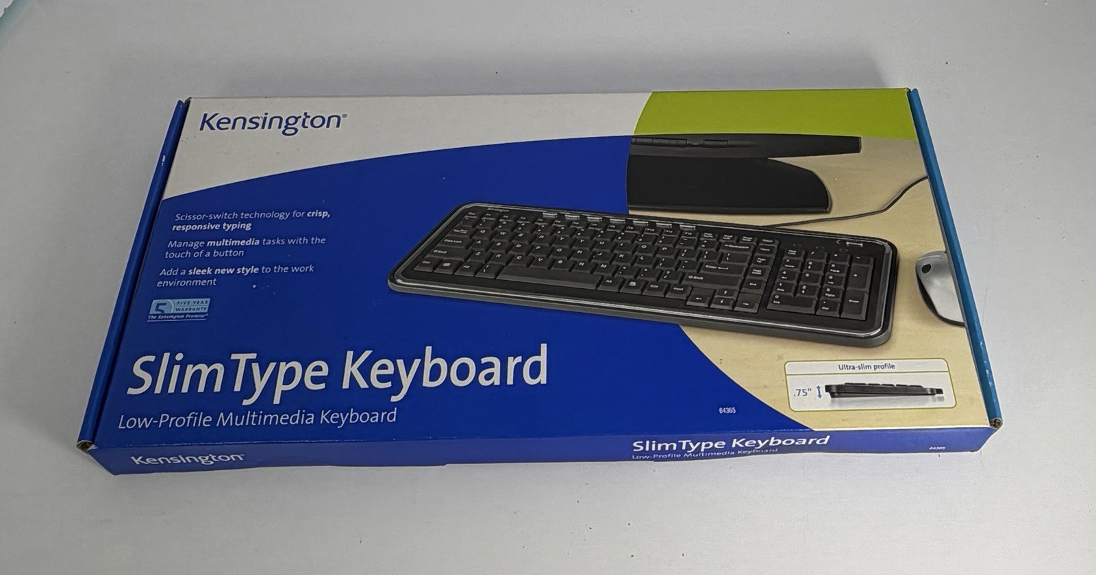 Kensington SlimType Low-Profile Multimedia USB Keyboard New Sealed Box 64365