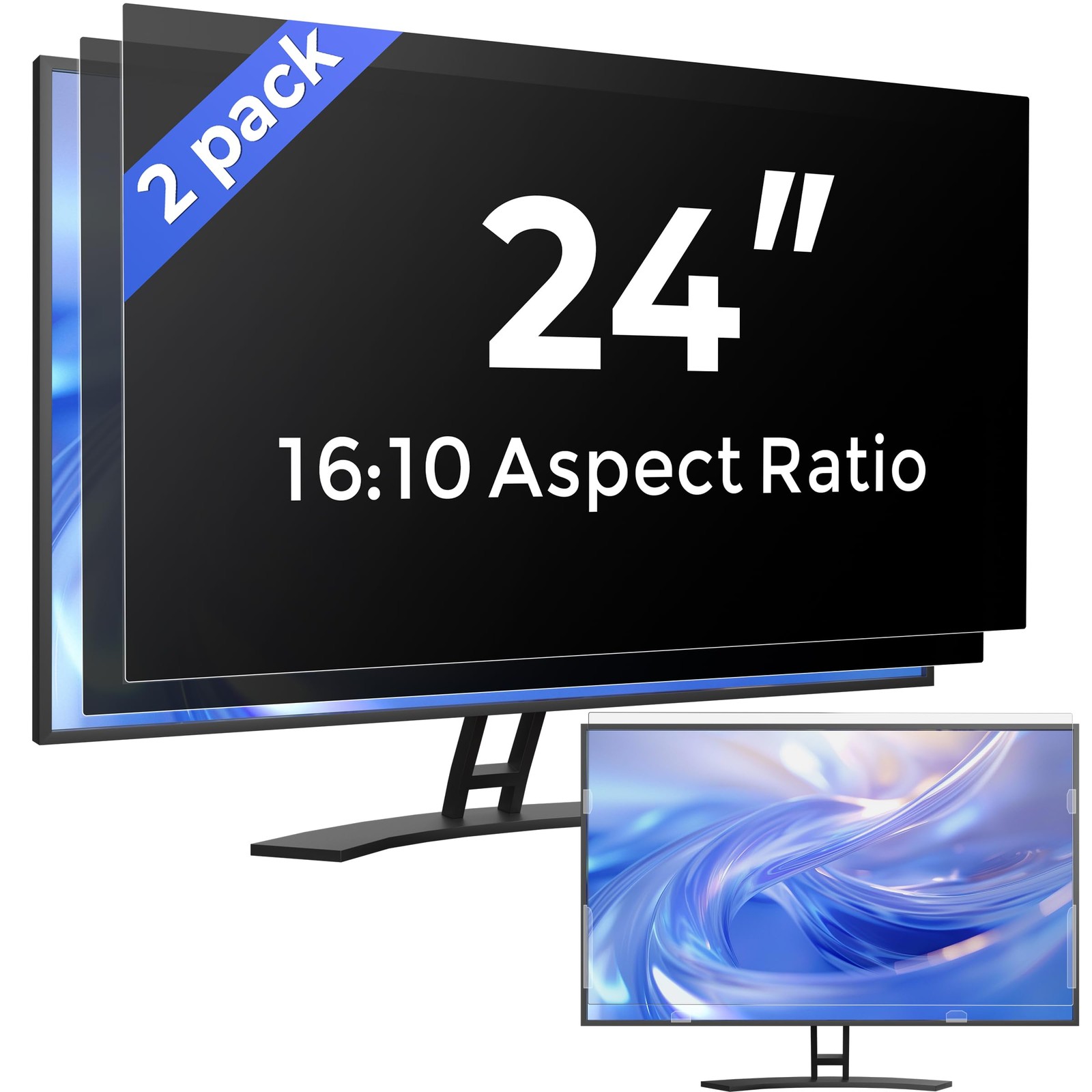 [2 Pack] 24 Inch Computer Privacy Screen Filter for Monitor 16:10 Aspect Ratio,