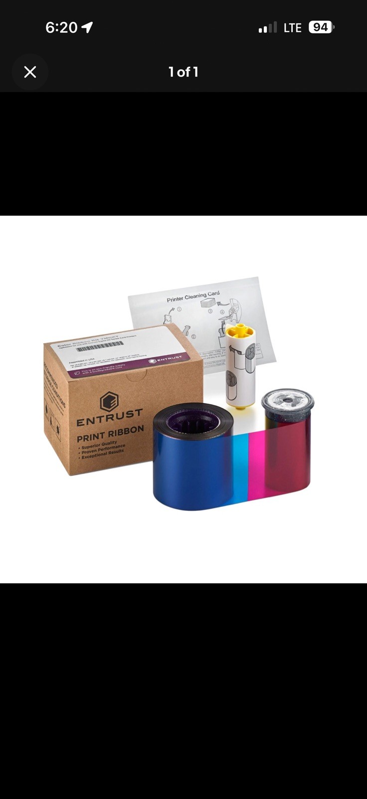 New Entrust Datacard 525100-002-S254 Color Ribbon Kit YMCKT 650 Panel Sets 