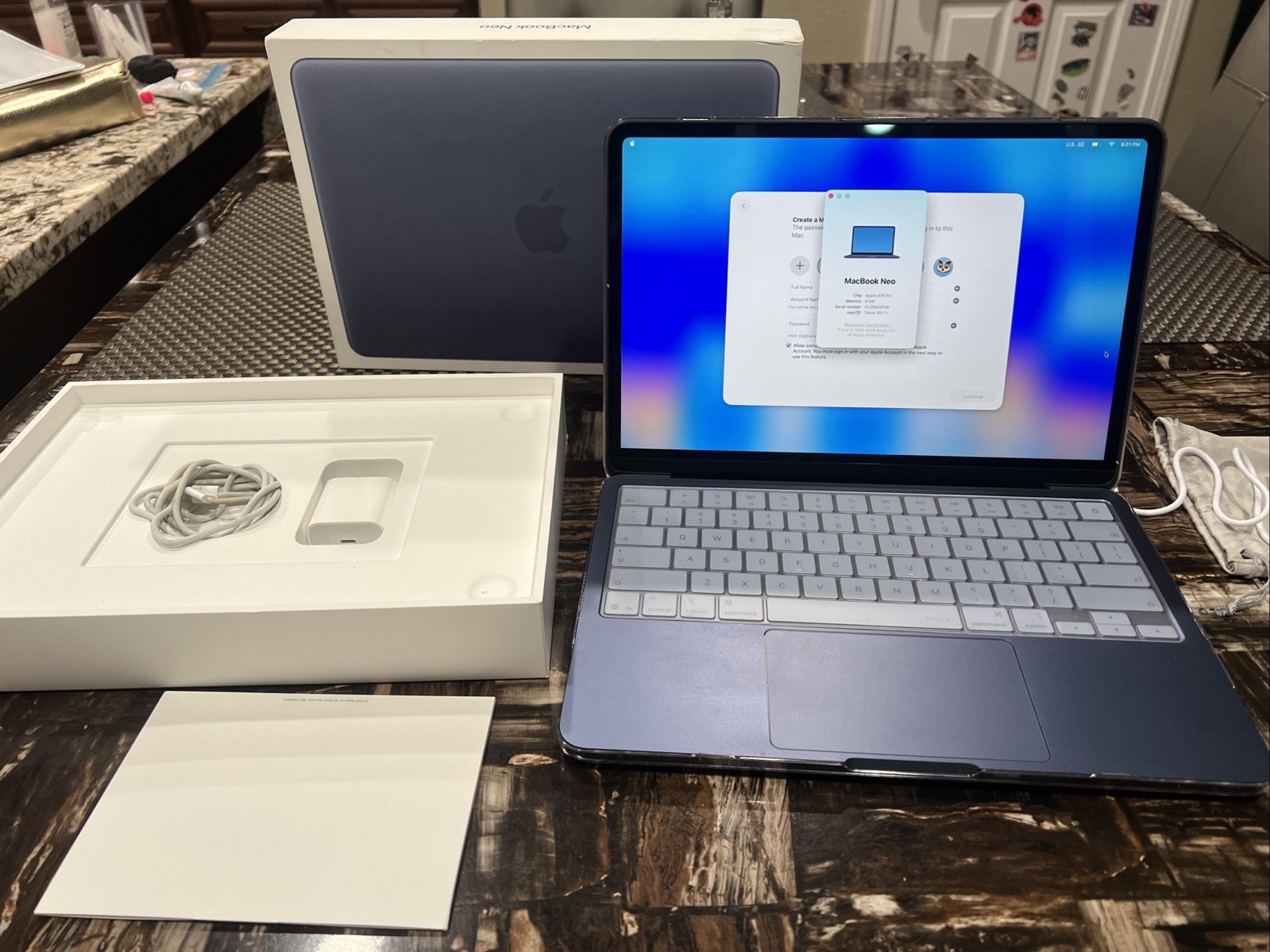 Apple MacBook Neo 13-inch A18 Pro 8GB RAM 256GB SSD 5-Core GPU Indigo MHFF4LL/A