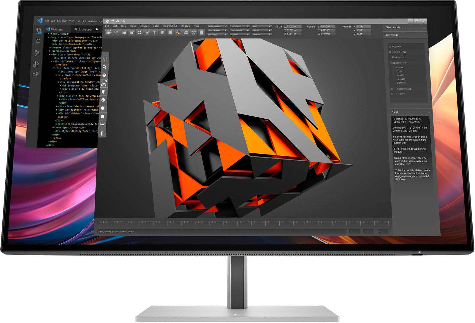 HP Series 7 Pro 27" QHD Monitor - 727pq, 16:9, 5ms, 2000:1-Contrast