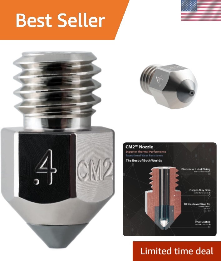 Microswiss CM2 MK8 Nozzle for Creality Ender 3, Ender 3 S1, Ender 5, CR-10 Se...