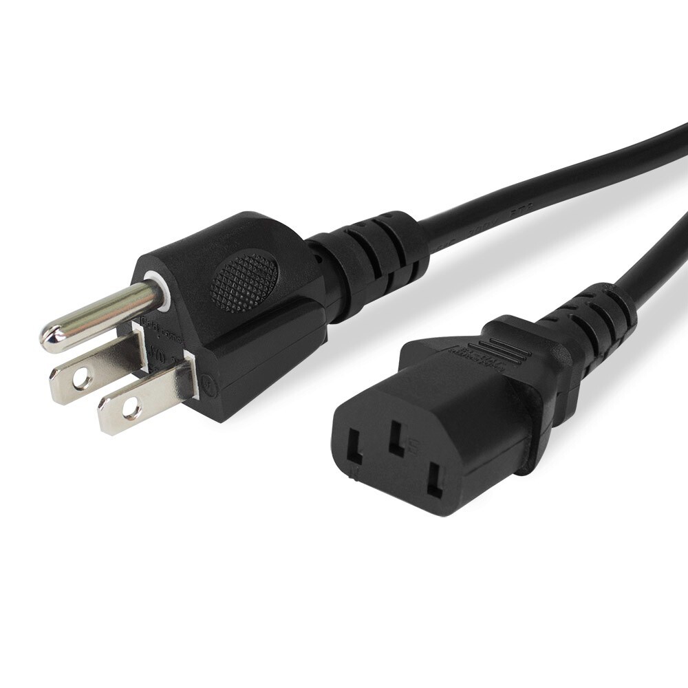 5 PACK Mixed Brand AC Power Cord 5ft Universal Computer/Monitor/PC Power Supply
