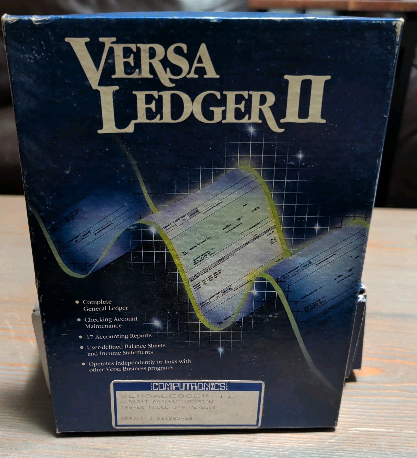 VTG 1985 CIB Computronics Versa Ledger II TRS-80 Model 3/4  original Software.