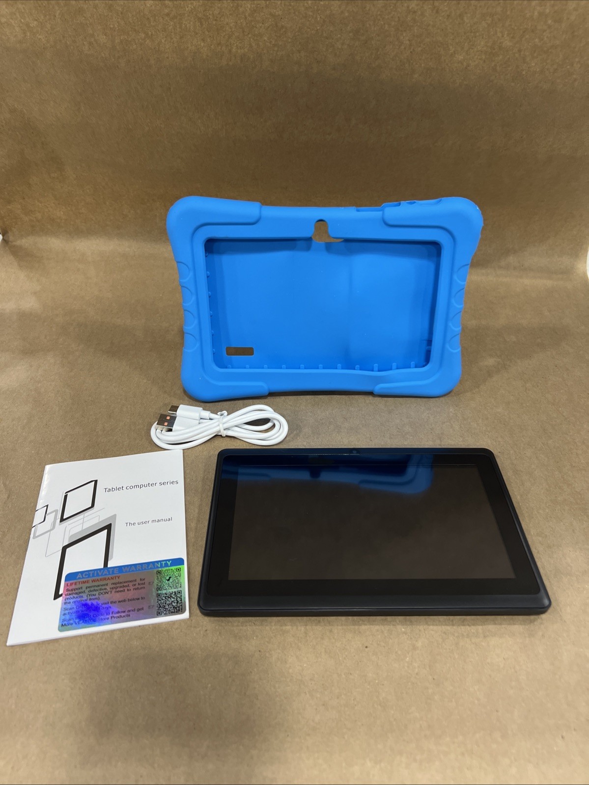 KIDS Q8 Android 10.0 Tablet 2GB RAM 16GB Storage Wi-Fi Bluetooth W/ Blue Case