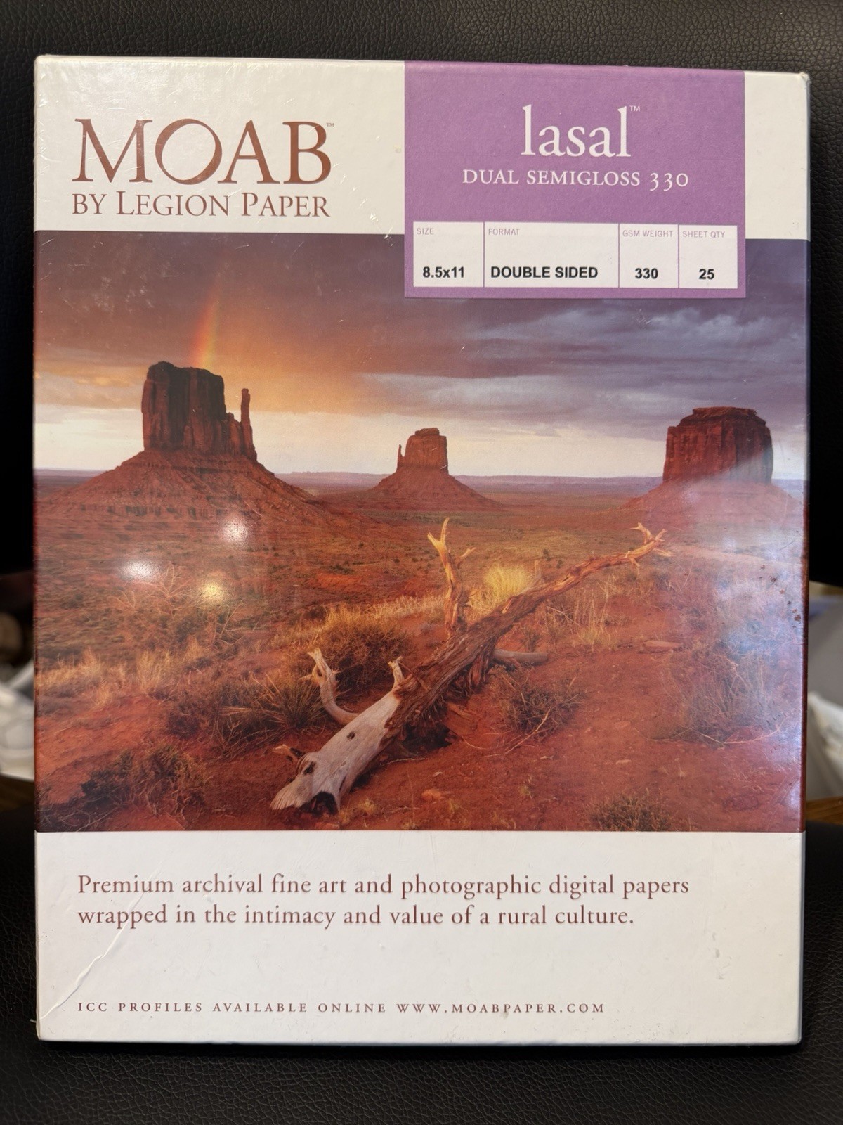 Moab By Legion Paper Entrada Rag Bright 300GSM 8.5x11” Double-sided 25 Sheets