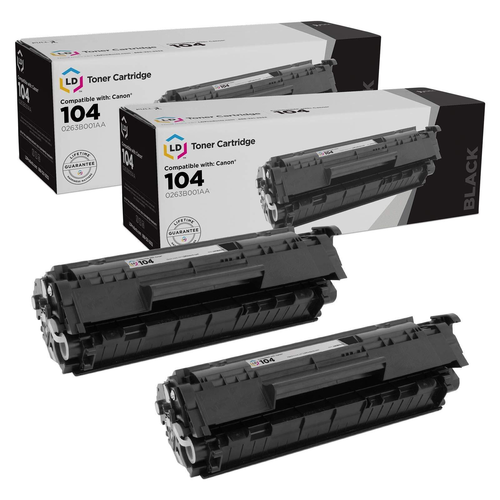 LD Compatible Canon 0263B001AA / 104 2PK Black Toners for FaxPhone L120/L90