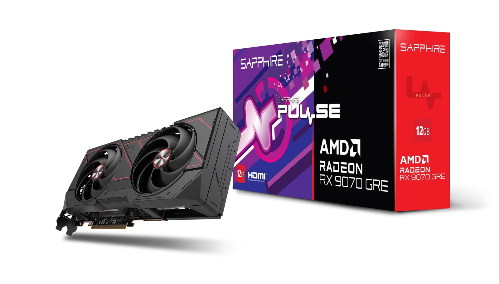 SAPPHIRE PULSE Radeon RX 9070 GRE GAMING OC 12GB Graphics Card