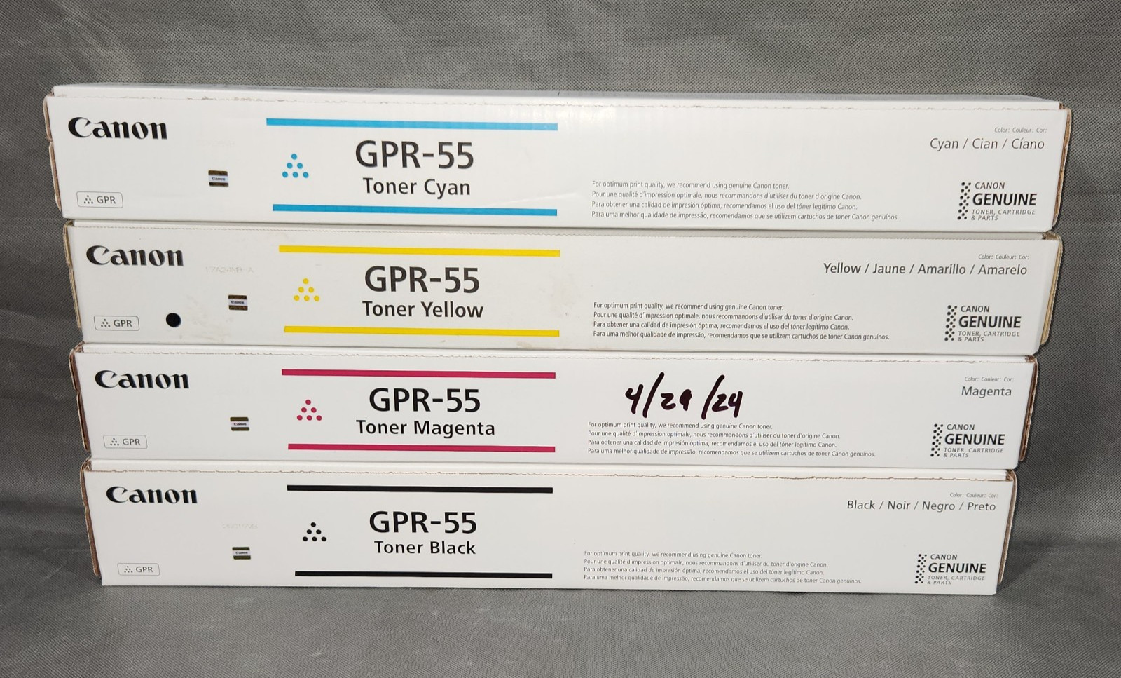 CANON GPR-55 Toner Cartridge Set Black Cyan Magenta Yellow  C5535i  C5540i