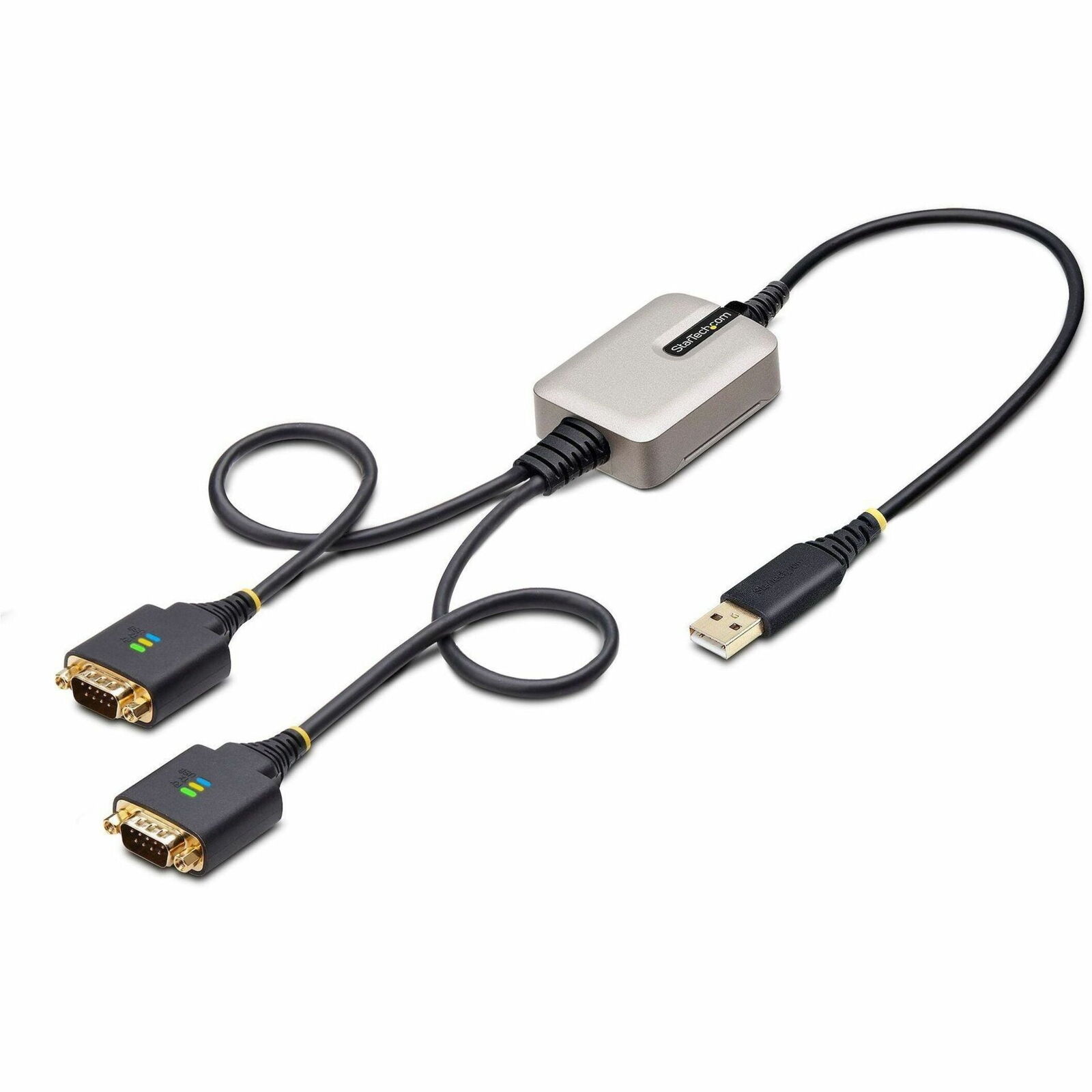 StarTech.com 2ft/60cm 2-Port USB to Serial Adapter Cable, COM Retention, FTDI,