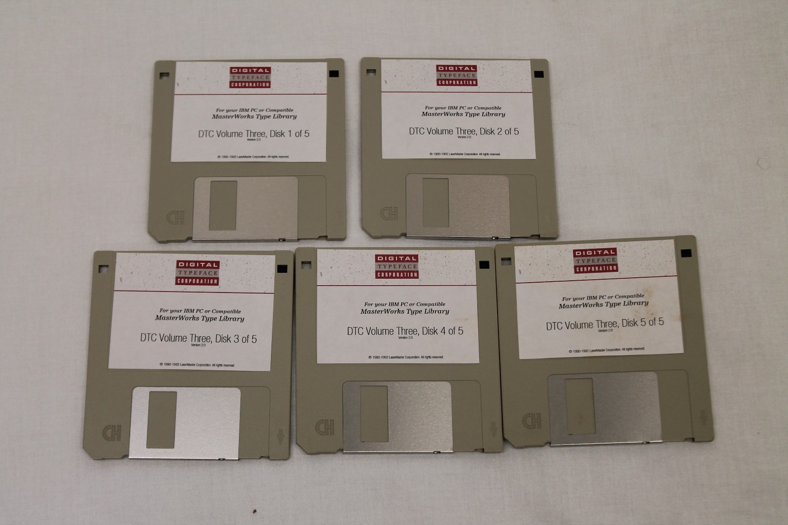 MasterWorks Type Library for IBM PC DTC Volume Three Disc 1-5 3.55" Floppy Disk