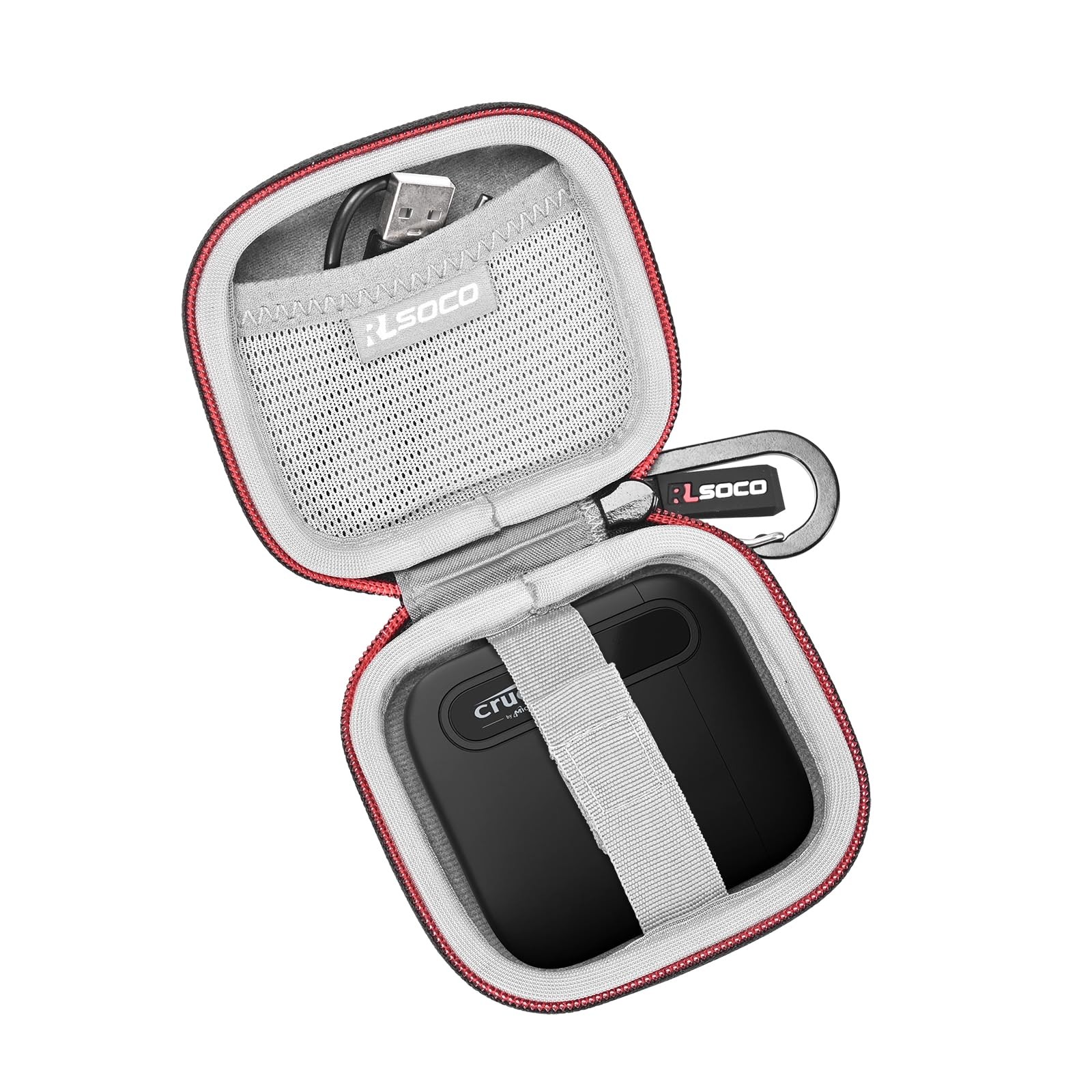 RLSOCO Carrying Case for Crucial X10/X9/X10 Pro/X9 Pro/X6 Portable SSD Grey