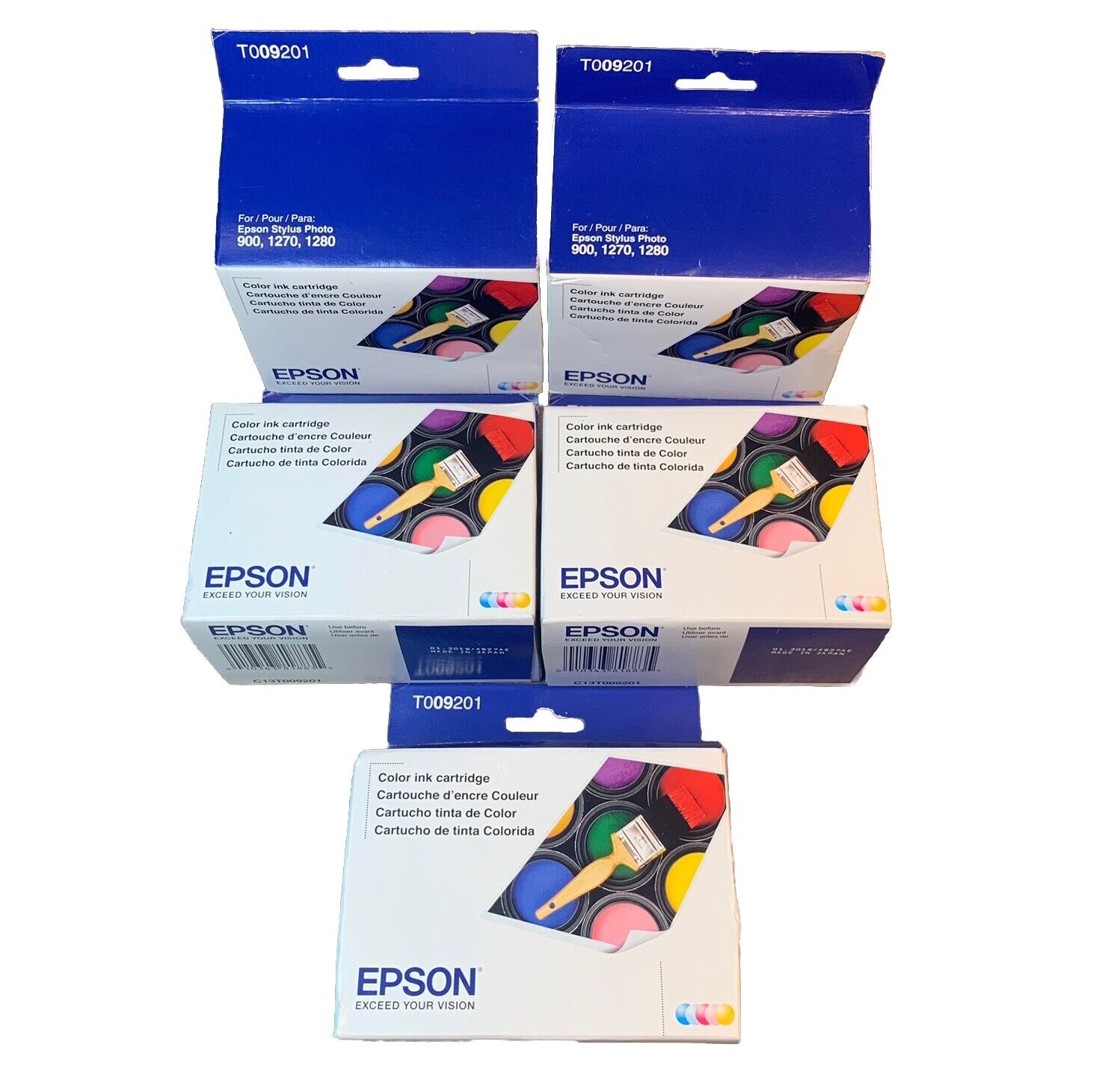 5 x EXPIRED GENUINE Epson T009201 OEM Color Ink Cartridge New Expired 01/2019