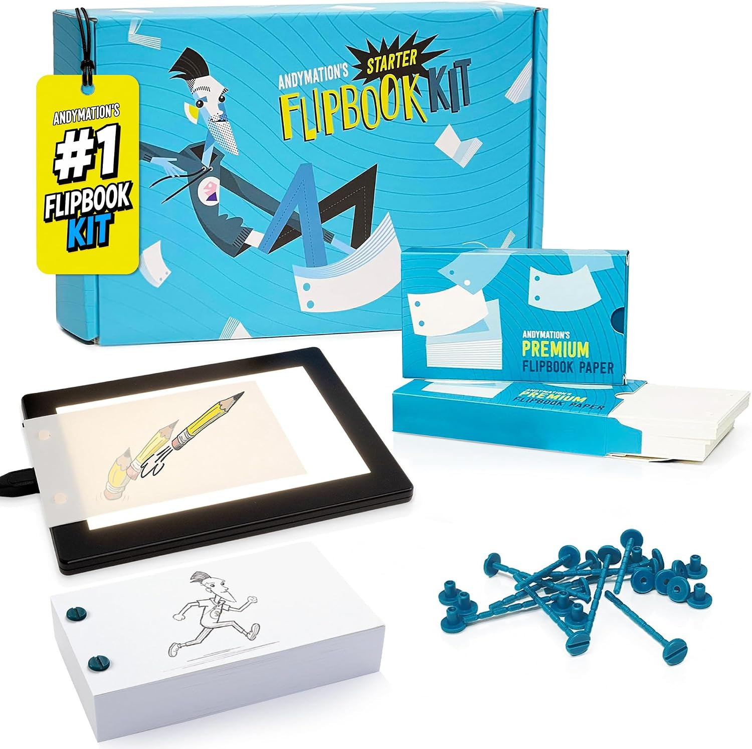 Official 'S Flipbook Starter Kit, LED Light Pad, Flip Book Kit