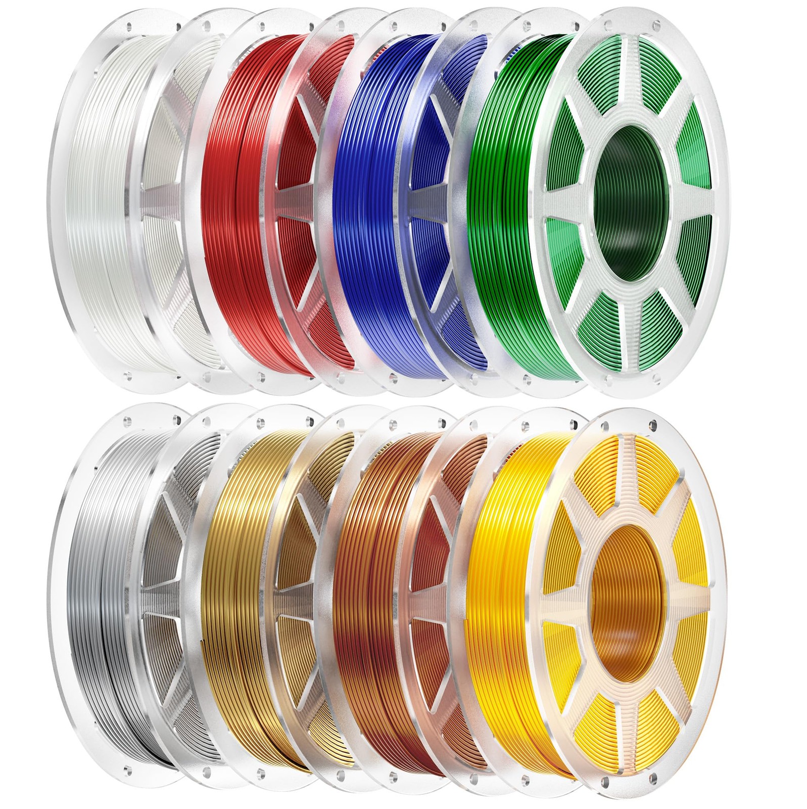 250g Silk PLA Filament 1.75mm Bundle, YOOPAI Multicolor 3D Printer Filament N...