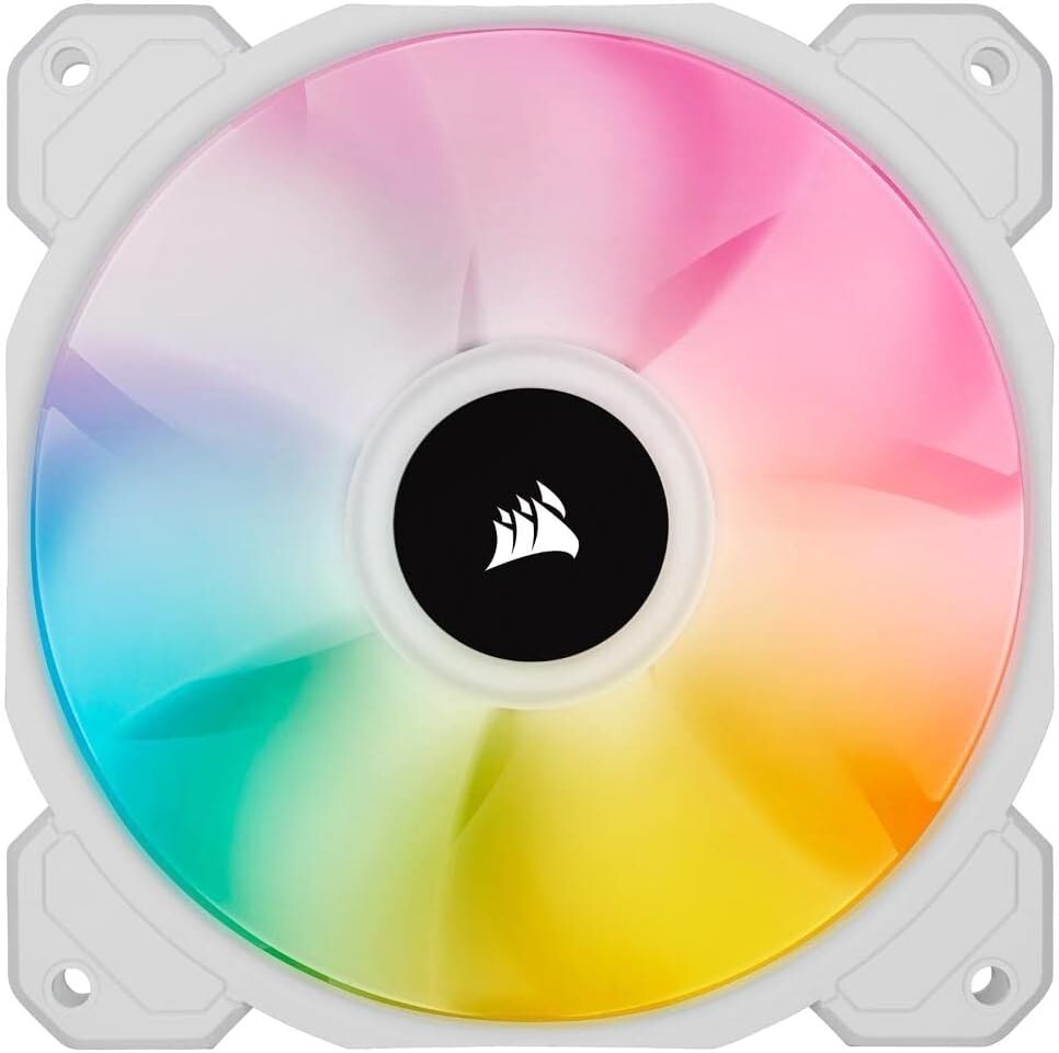 2 Corsair ML120 RGB Pro Performance 120mm White PWM Fan 4 Pin Power 4 Pin RGB