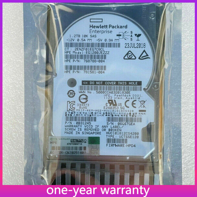 787648-001 HP MSA 1.2TB 12G SAS 10K SFF 2.5" DP ENT HDD