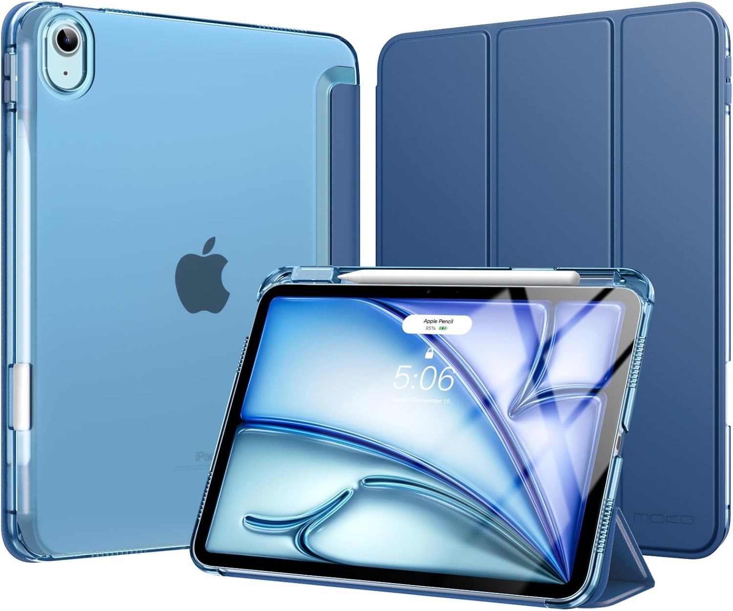Case for iPad Air 11 Inch, Slim Light Trifold Protective Cover with Pencil Holde