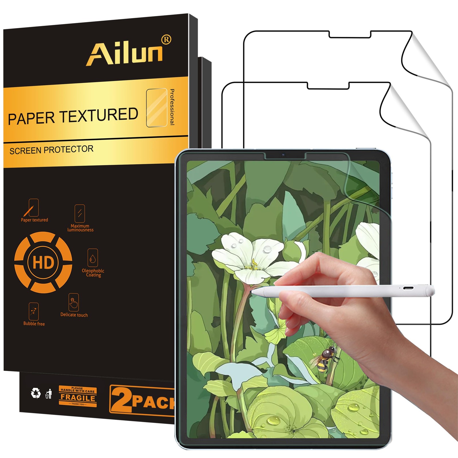 Ailun 2 Pack Paper Textured iPad Pro 2022/2021/2020/2018-12.9 Inch, clear